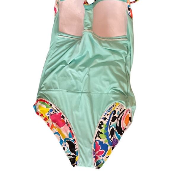 Anne Cole Twist Front Shirred One Piece Swimsuit Size 10 - Picture 12 of 17